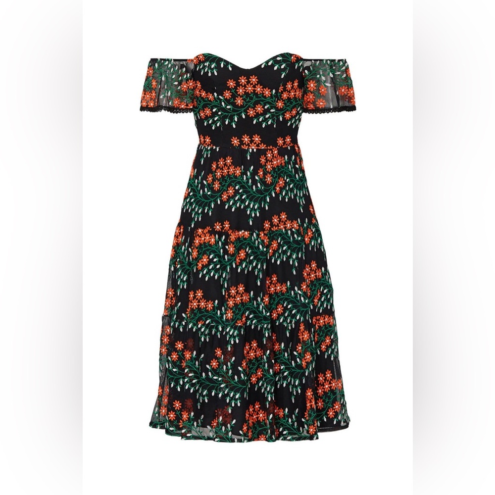 Embroidered floral Dress the Population Dress XXL